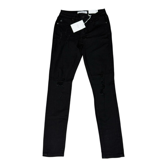 KanCan Denim - Kancan Black Distressed Skinny Jeans Women’s Size 25 Mid Rise Stretch